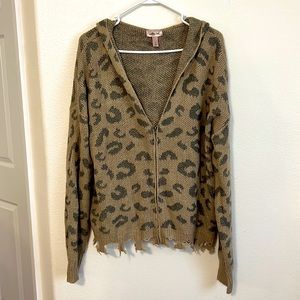 Leopard sweater jacket (has a hood)